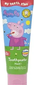 My Teeth Time Peppa Pig Toothpaste, Dental Care for 3-8 Year olds Bubble Gum Flavour, Rainbow Striped, 75ml